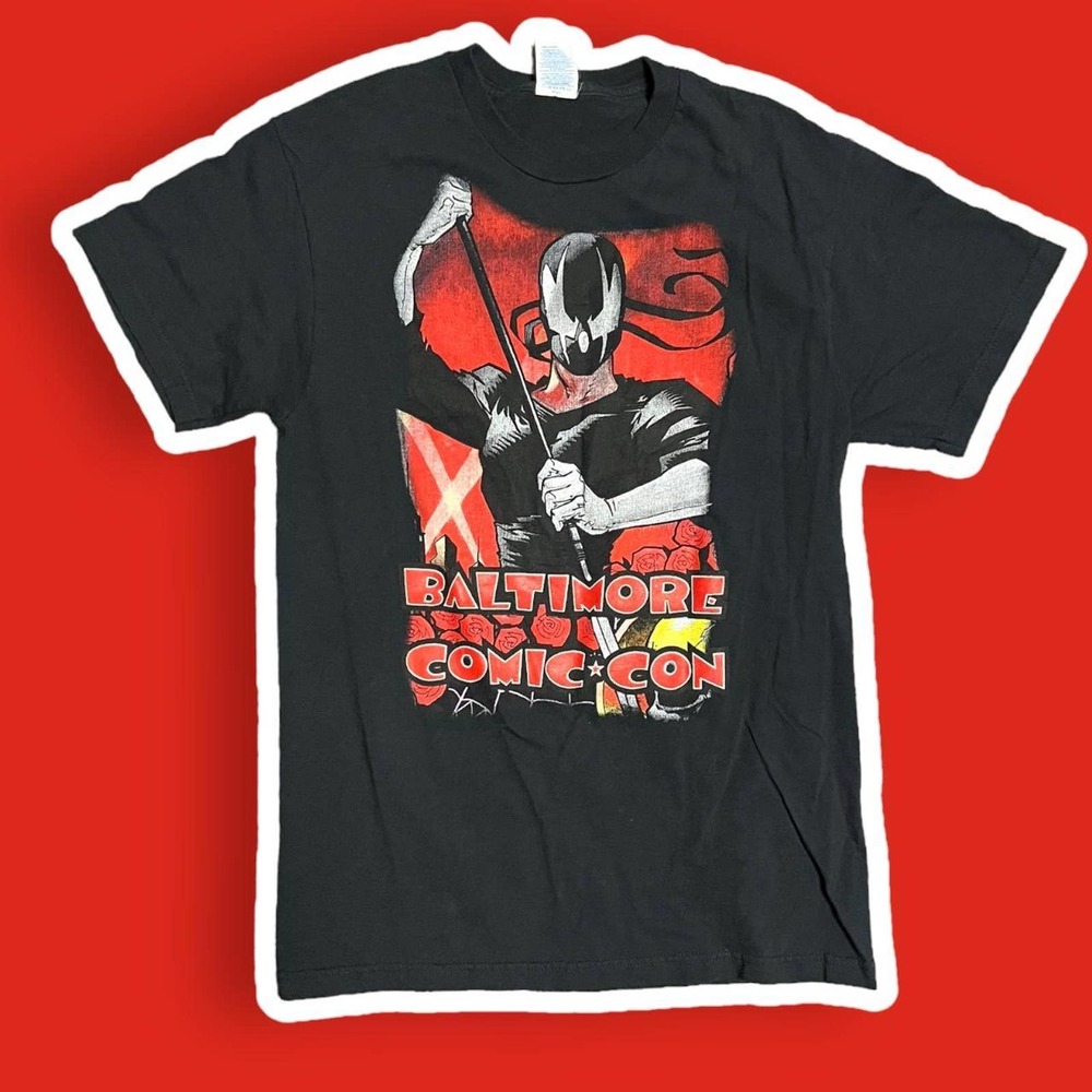 Mens delta comic‎ con short sleeve black shirt size medium